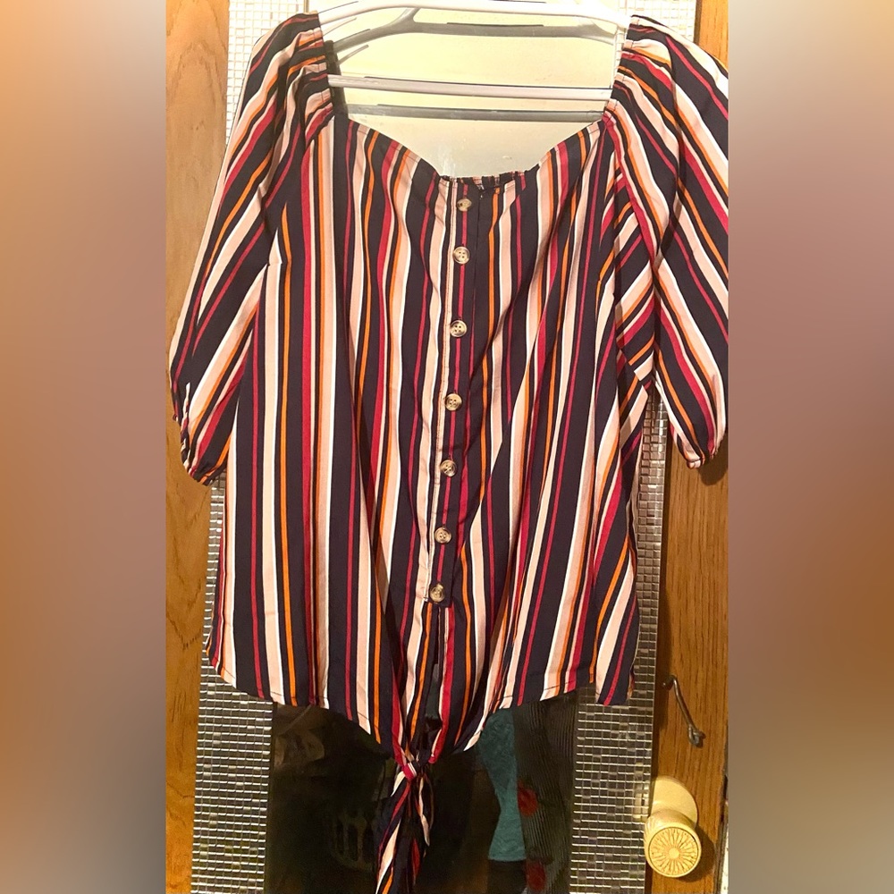 new glory dressy striped shirt! size- x-large